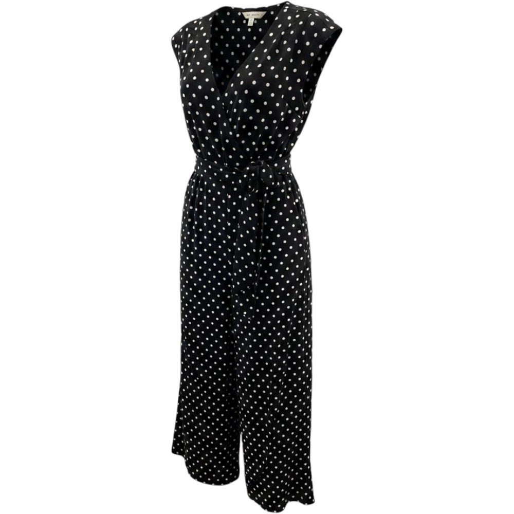 Kate Spade New York Polka Dot Wide Leg Jumpsuit Black Size 8 NEW Sample